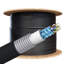 Direct Burial STP Cat.6A Outdoor Bulk Cable Inner Armored Shielded LAN Cable 100m 305m 500m